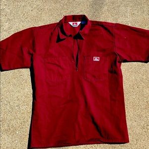 Ben Davis Maroon Half zip short sleeve Sz Med